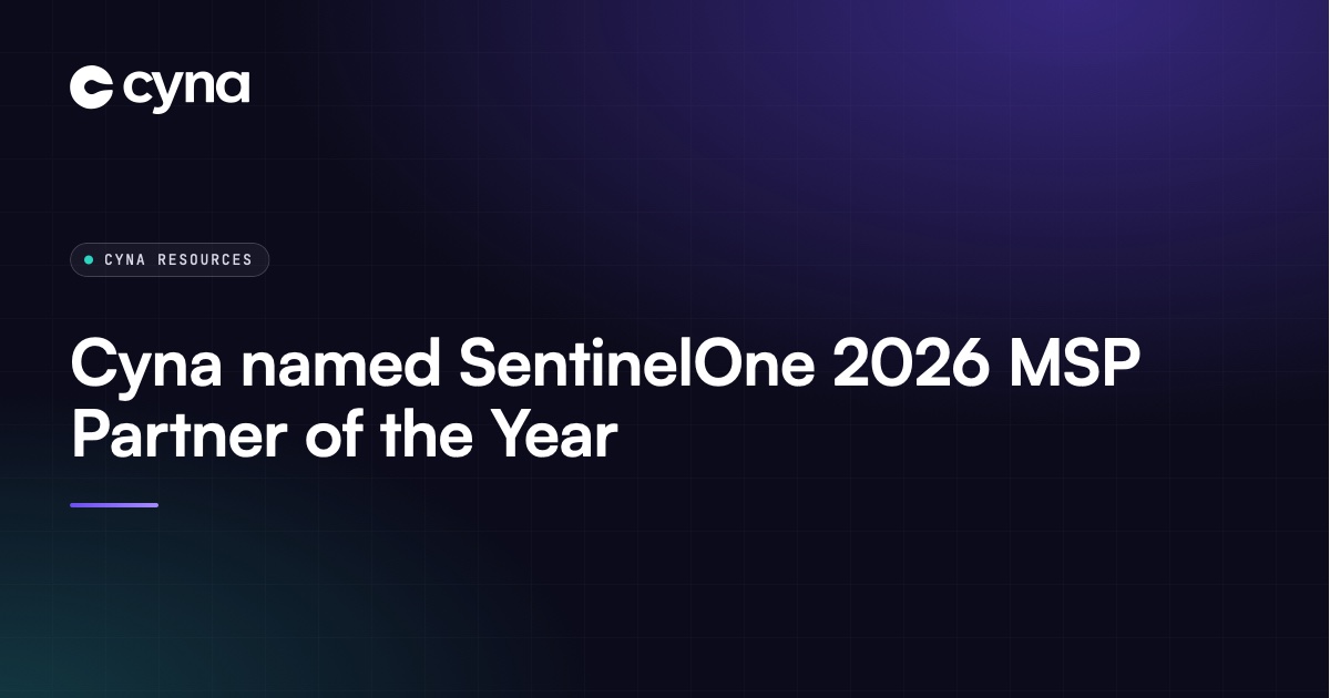 Cyna named SentinelOne 2026 MSP Partner of the Year