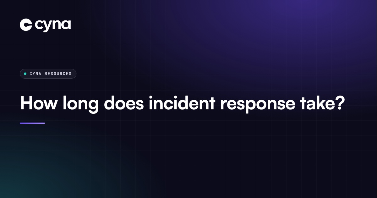 Timeline of an incident response