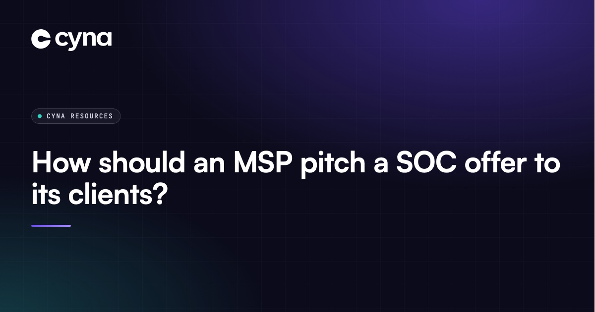 An MSP presenting a SOC offer to a client