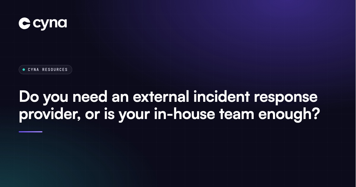 In-house IT team and incident response provider working together