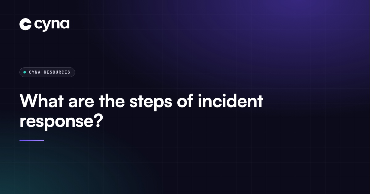 The steps of a cyber incident response