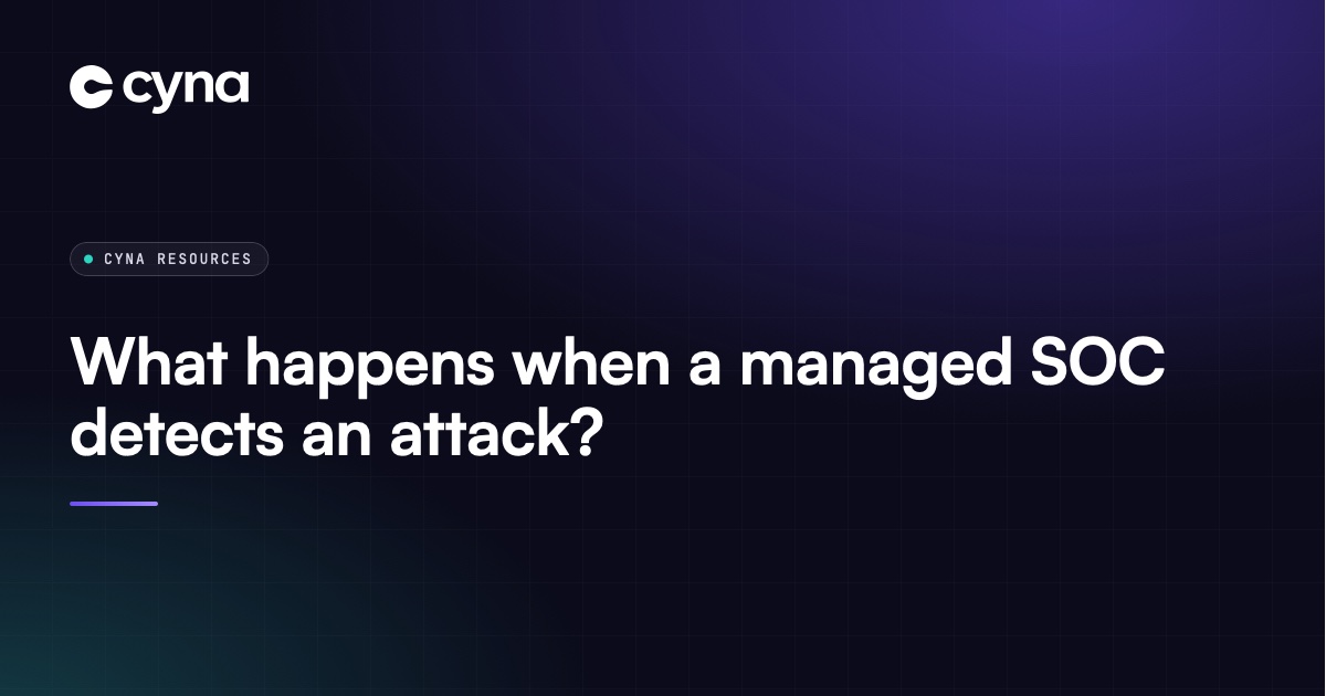 The sequence of events when a managed SOC detects an attack