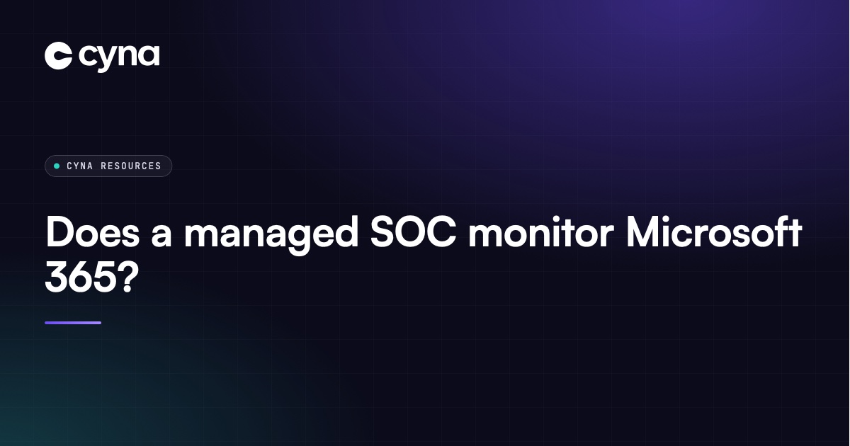 Microsoft 365 monitoring by a managed SOC