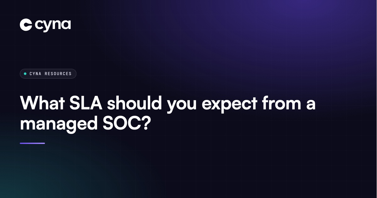 Managed SOC service level commitments