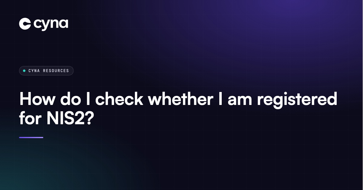 Checking NIS2 registration with the national authority