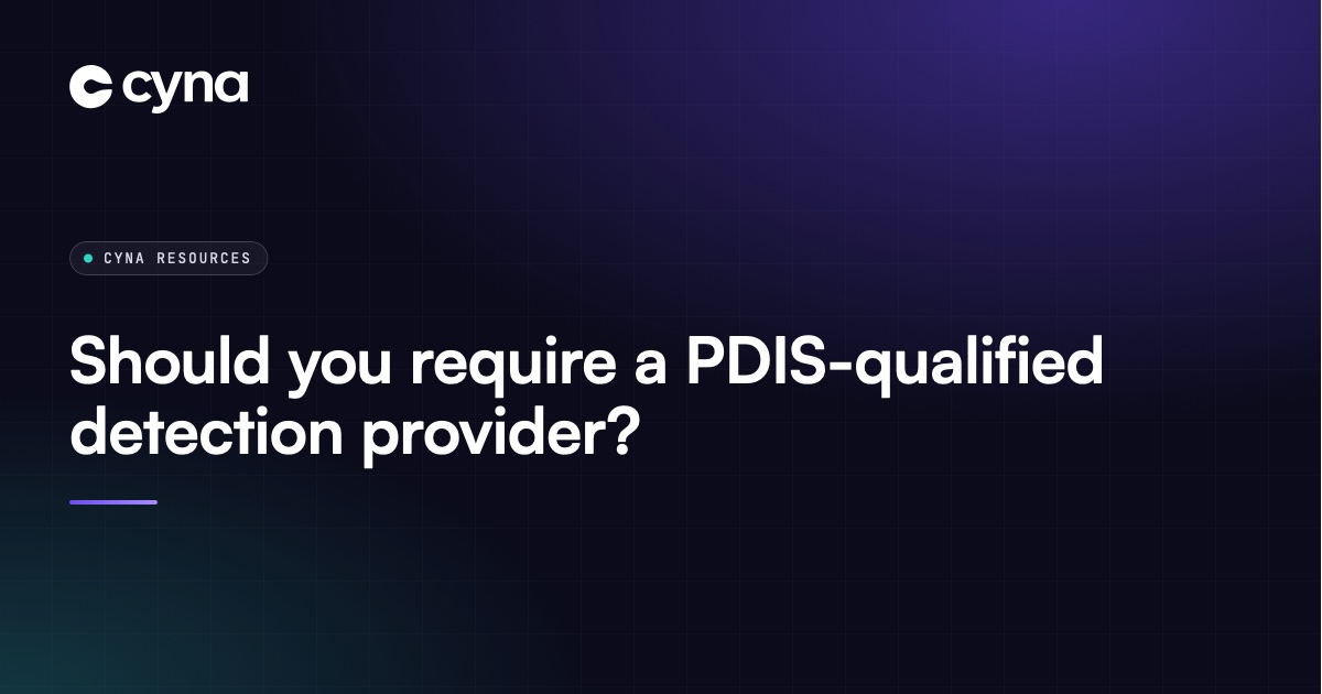 PDIS qualification of a detection provider