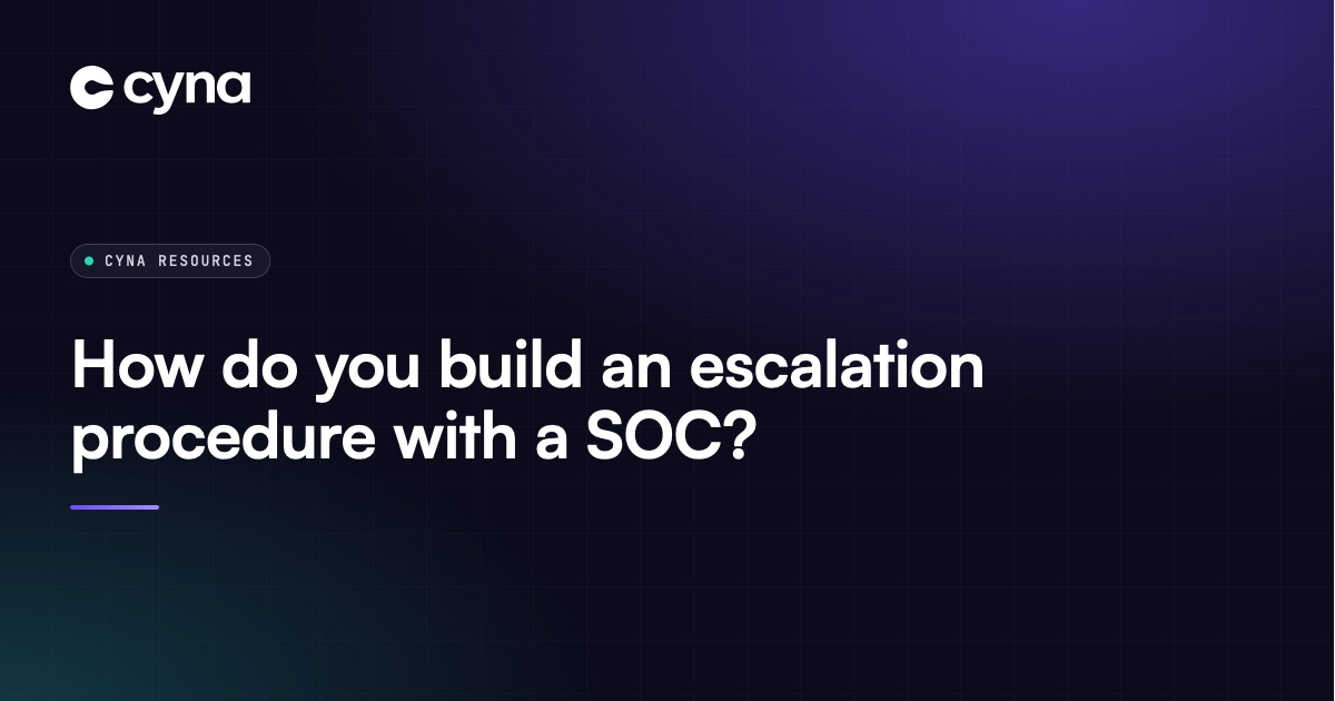 Escalation procedure between a managed SOC and an MSP