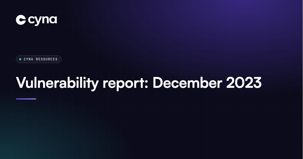 Vulnerability report: December 2023