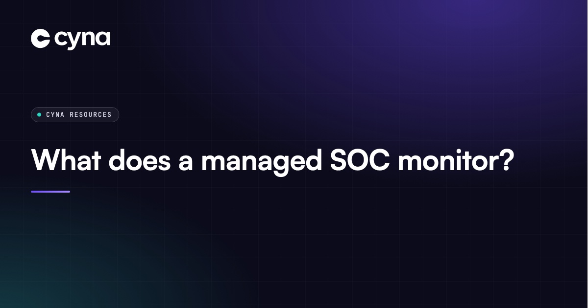 Sources and signals monitored by a managed SOC