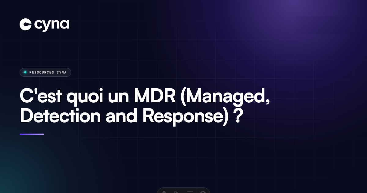 C'est quoi un managed detection and response MDR