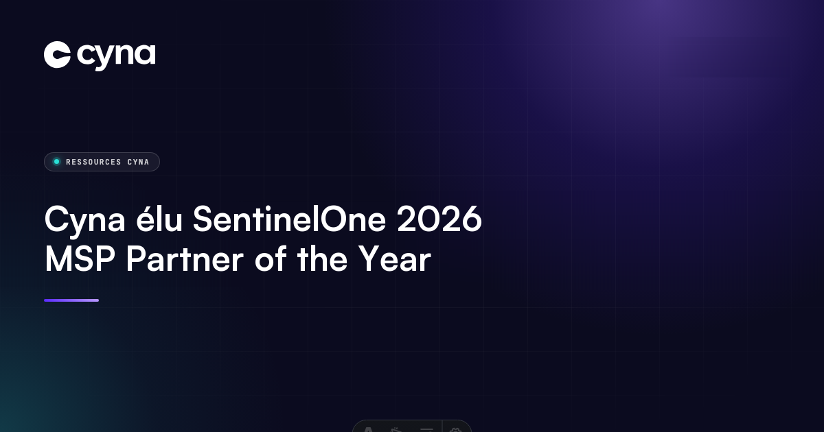 Cyna élu SentinelOne 2026 MSP Partner of the Year