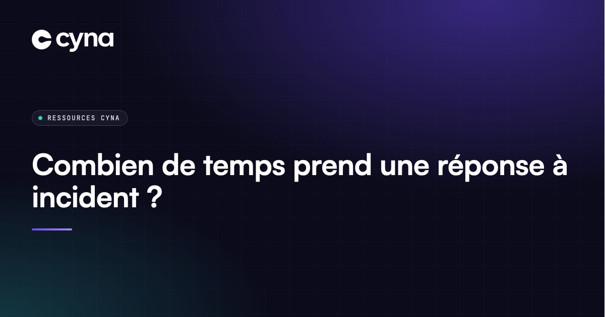 Chronologie d'une réponse à incident