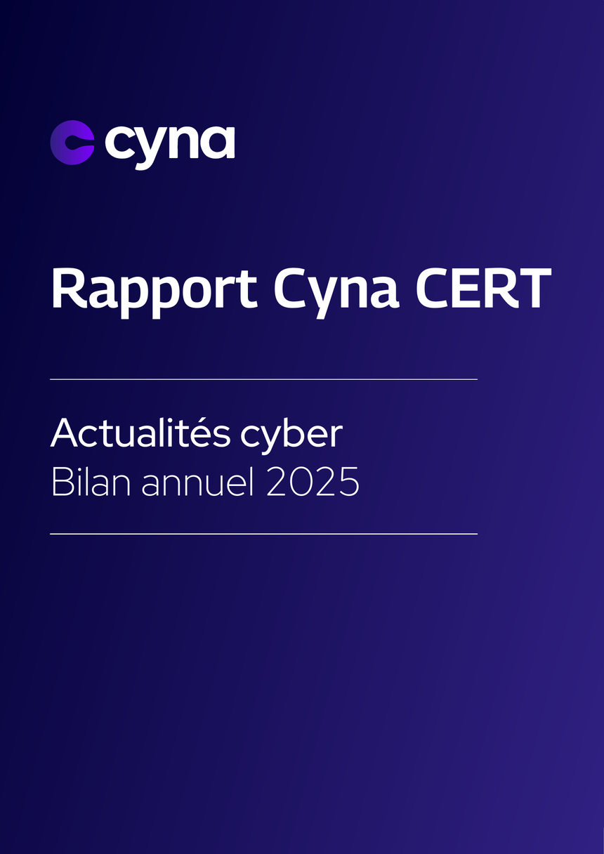 Couverture du rapport Cyna CERT - bilan annuel 2025 des cybermenaces